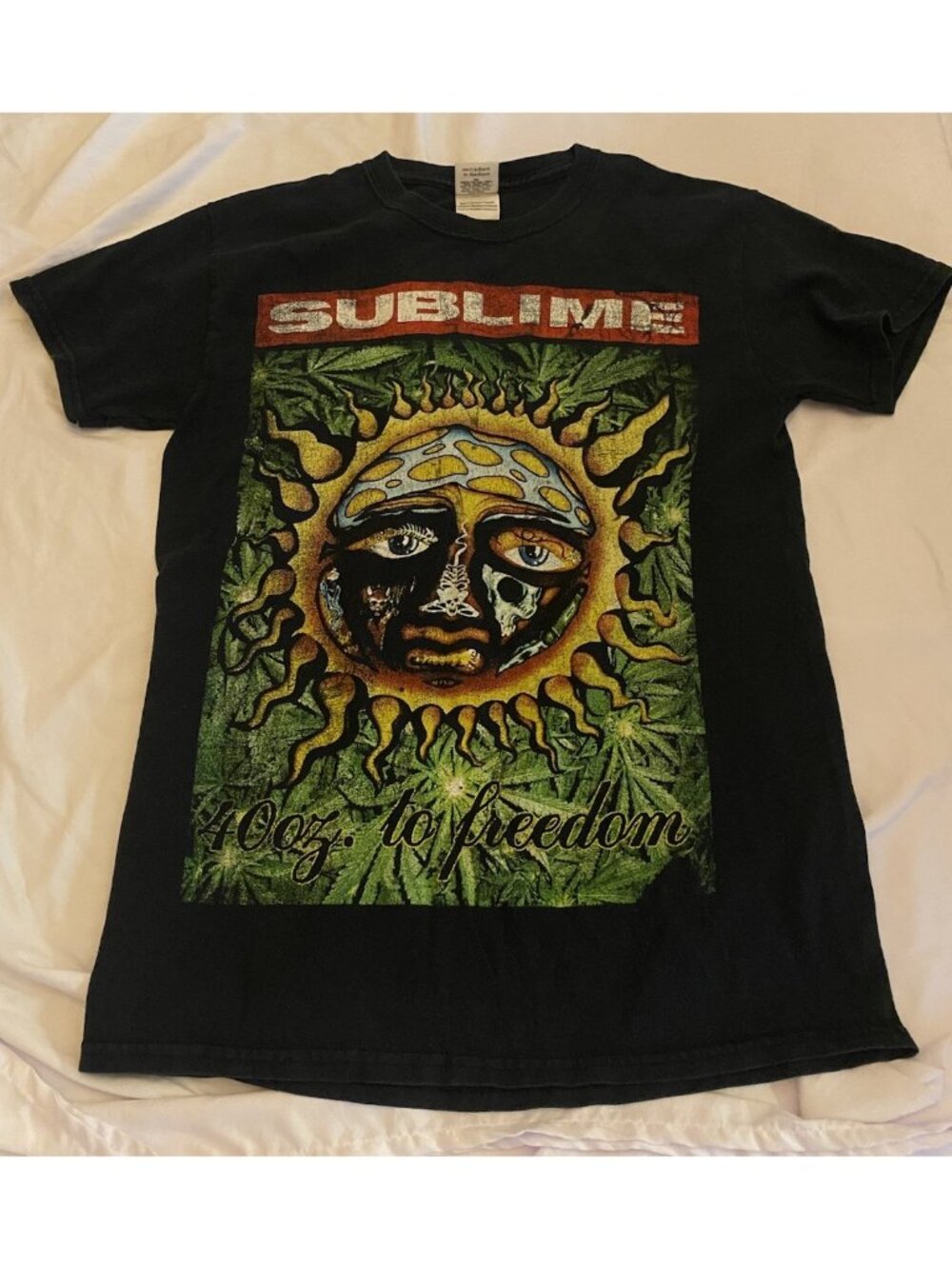 Vintage Sublime T Shirt 40 Oz To Freedom Sun Logo Small S Gildan Heavy Cotton
